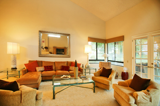 living room with fireplace