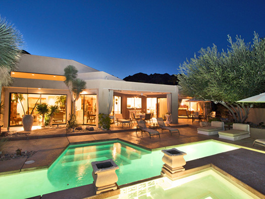 casa arteaga on a beautiful desert evening