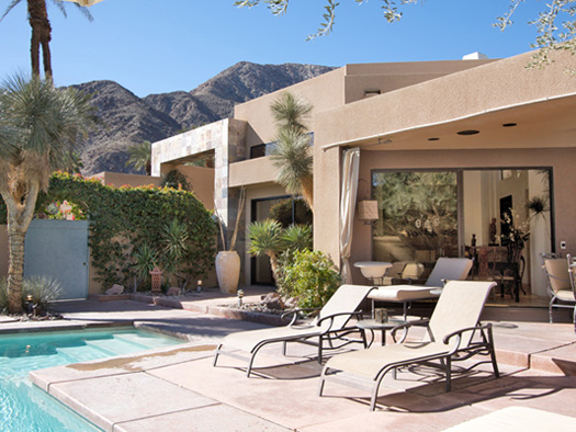 lounging near the pool