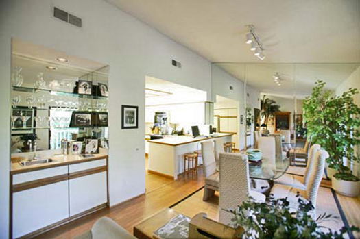 Wet bar, dining area and kitchen counter seating