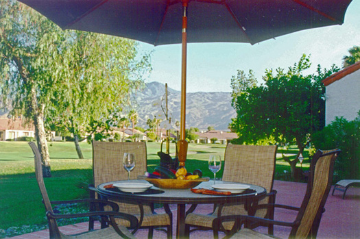 patio on 11th fairway of Dunes course
