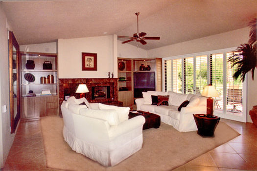living room with fireplace