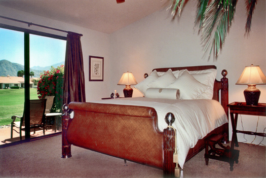master bedroom suite, king, with fairway and mountain views